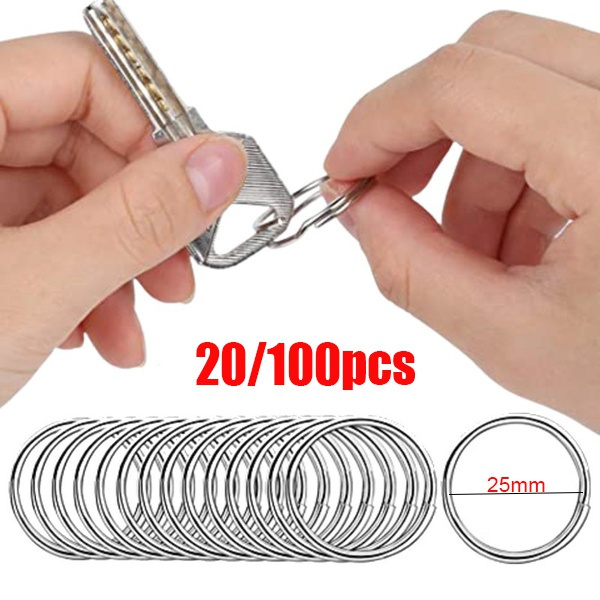 Steel Keyring Split Key Rings 25mm Nickel Hoop Ring Nickel Plated Steel Loop 