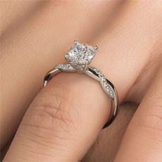 DIAMOND, Jewelry, Silver Ring, Engagement Ring