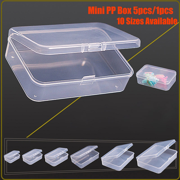 5pcs Clear Plastic Transparent Small Storage Box Parts Collection Container 