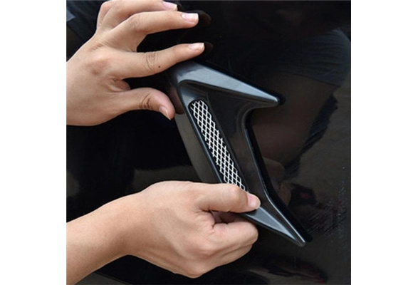 2PCS Car Side Vent Air Flow Fender Intake ABS Sticker Shark Gills Auto  Simulation Side Vents Styling Car Accessories