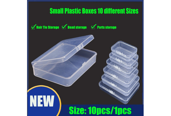 Transparent Small Plastic Box Storage Case 10pcs/1pcs Square Clear Small  Packing Plastic Box（9 different sizes choose ）