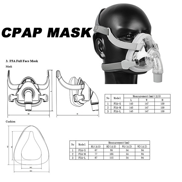 CPAP Full Face Mask For Sleep Apnea CPAP Therapy Mask Forehead Frame