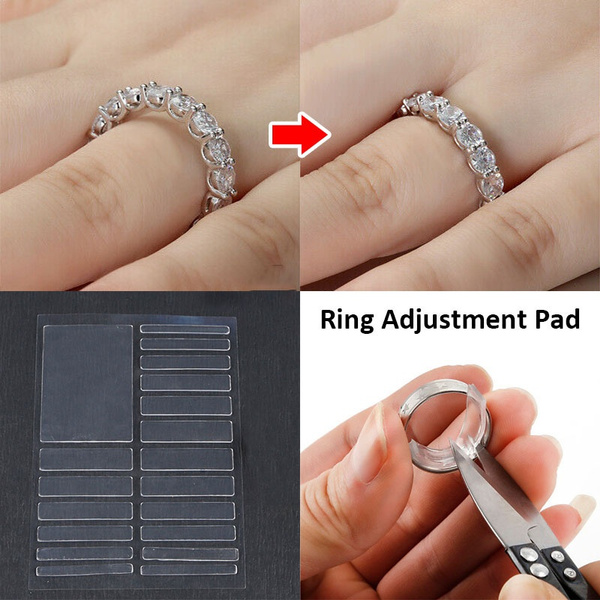 19Pcs/Sheet Ring Size Adjuster Set Invisible Ring Inner Ring Sticker Size  Adjustment Pad for Loose Rings