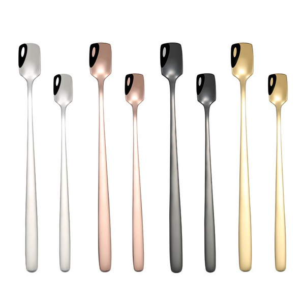 Creative 304 Food Grade Stainless Steel Square Head Ice Spoons