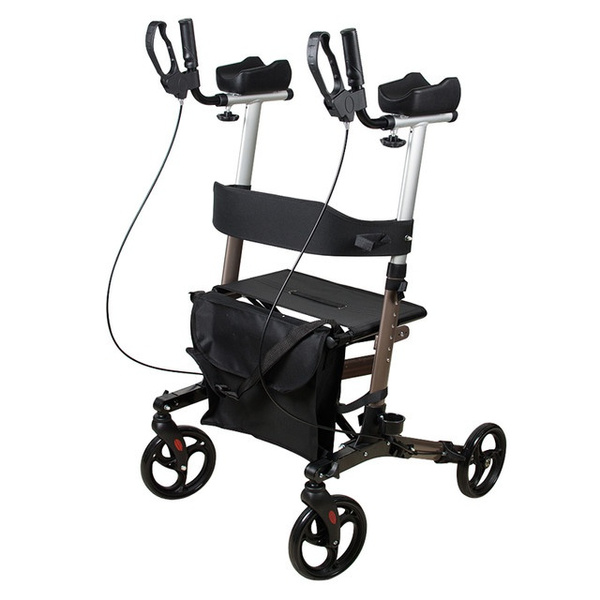 2021 Upright Stand Up Folding Rollator Walker with Seat, Aluminum ...