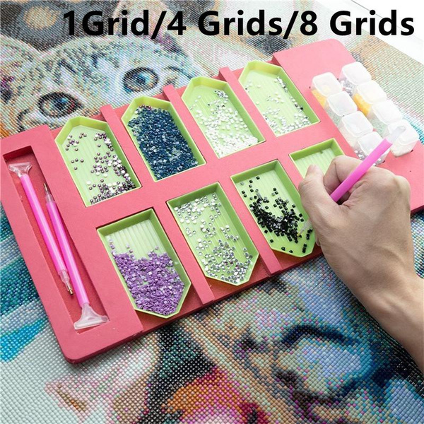 5D Diamond Painting Tool Tray With Heart Design - Anti-Spill Craft Tray For Diamonds