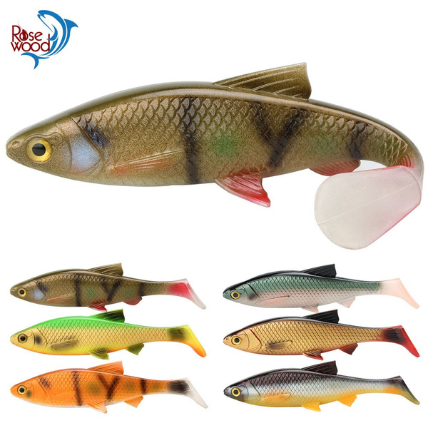 RoseWood northern pike lures freshwater 85g/20cm swimbait Soft Fishing Lure  3D River Roach For Fishing Gears Silicone Artificial