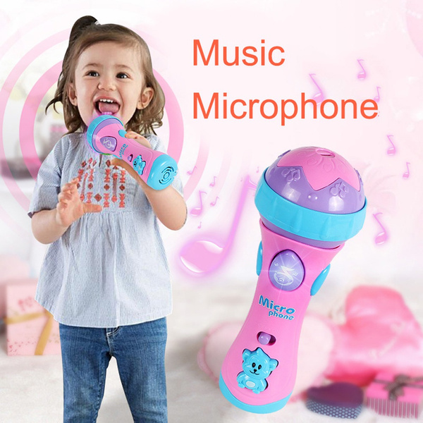 Child Girls Microphone Toy Voice Amplifying Mic Karaoke Singing Kid ...