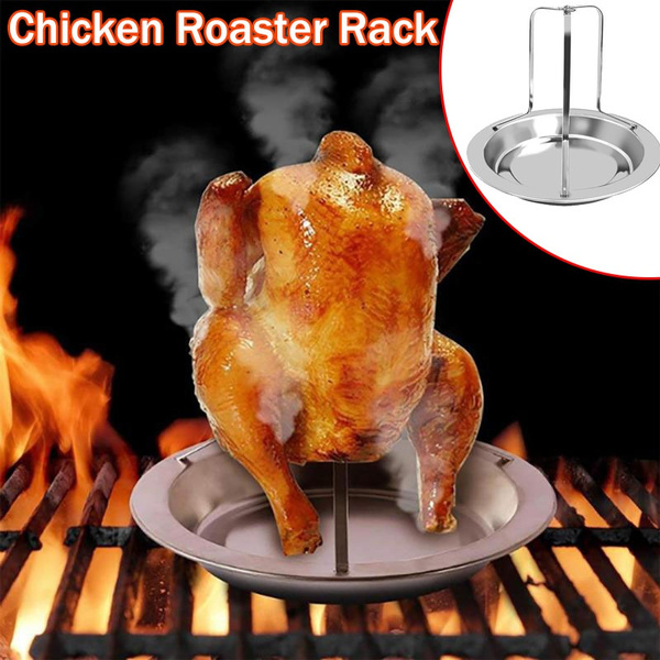 Non-Stick Chicken Roaster Rack With Pans Cooking Baking Grilling Barbecue Tools 