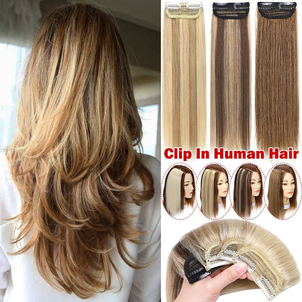 Clip In Hair Extensions Real Remy Human Hair Skin Weft Soft Silky Hair ...