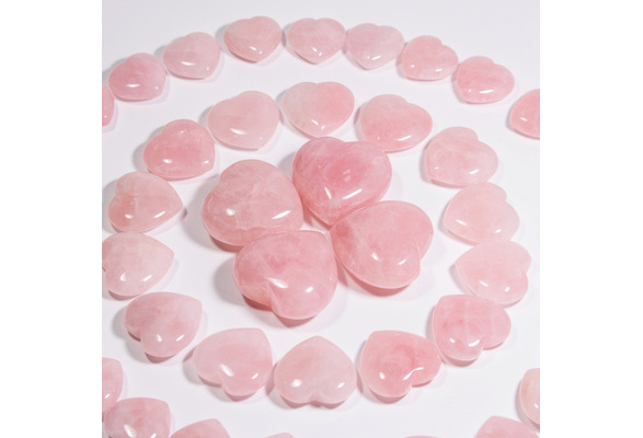 Tumbled Rose Quartz Heart Shaped Gemstone Natural Pink Crystals Love  Healing