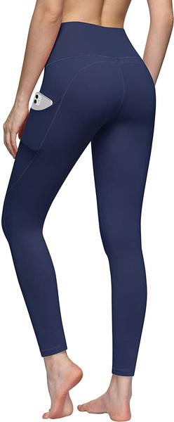 Pockets Workout Running Leggings Pants with Tummy Control Non See ...