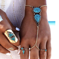 turquoisebracelet, Fashion, fingerbracelet, Chain