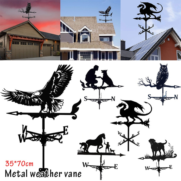 Metal Weathervane Garden Weather Vane Outdoor Roof Garden Mount Yard