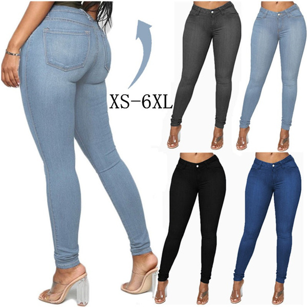 Leggings Jeans for Women Denim Pants Slim Jeggings Fitness Plus Size  Leggings XS-6XL High Waist Jeans Elastic Waist Cowboy Feet Pants