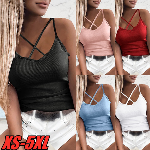 Criss cross spaghetti strap cheap top