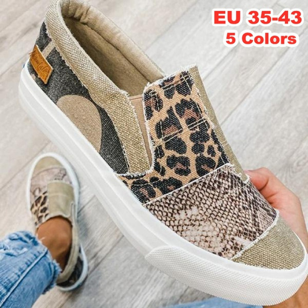 Womens leopard clearance print canvas shoes