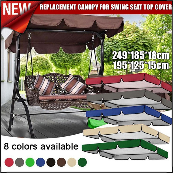 Kuphy Replacement Canopy For Swing Seat 2 & 3 Seater Sizes Garden Hammock Cover Top Only Coffee Swing Top Cover