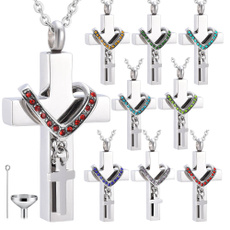 birthstonependantnecklace, Personalized necklace, urnnecklaceforashessilver, Cross necklace