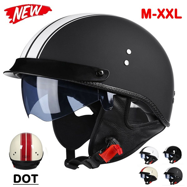 NEW Half Helmets Inner Sunshade Helmets Jet Retro Motorcycle Helmets ...