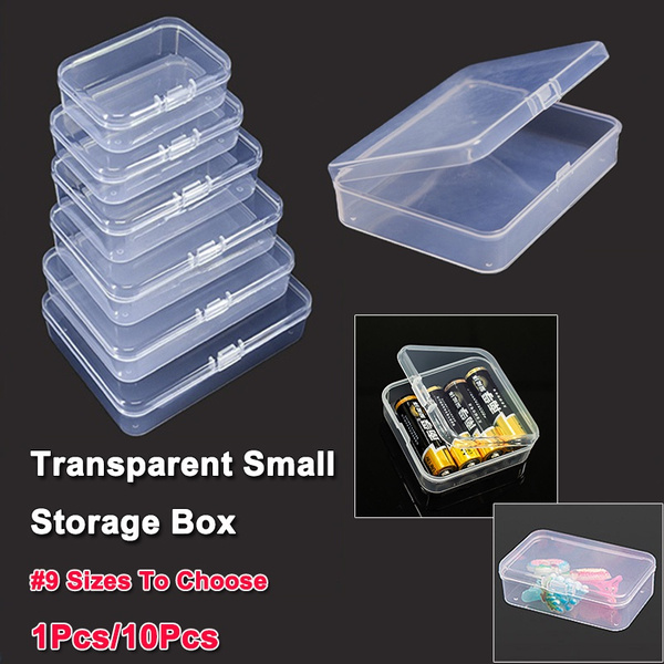 Small transparent shop plastic boxes