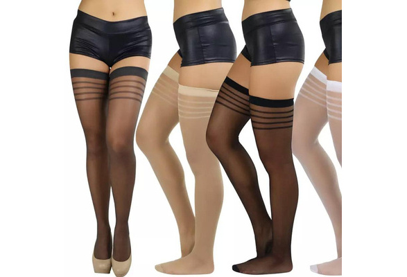 Women's Striped Top Classic Thigh High 