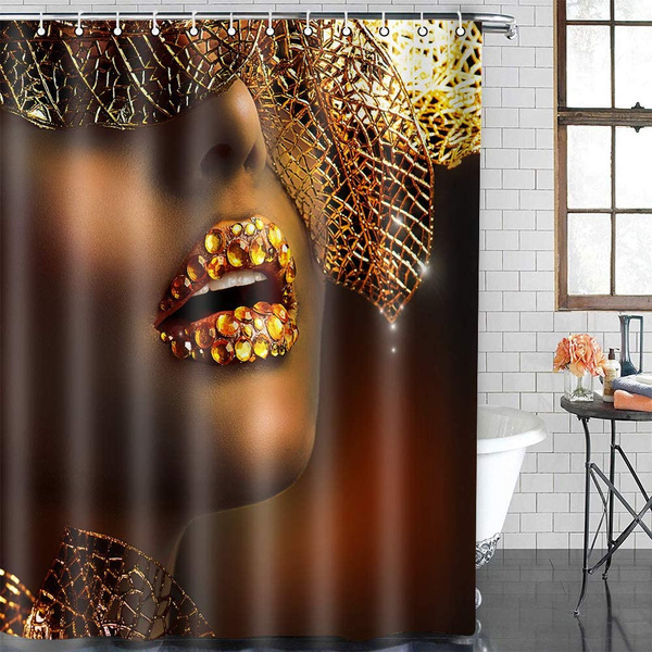 Afro Y Women Shower Curtain African, Shower Curtains Black Art