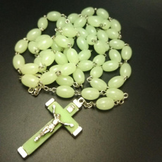 beadnecklace, luminousnecklace, Christian, Cross necklace