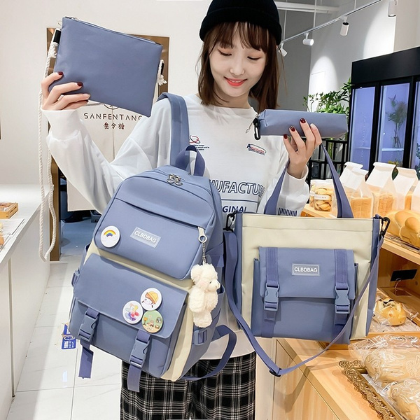 lona Entender Patriótico 4 Pcs Set Harajuku Women Laptop Backpack Canvas School Bags For Teenage  Girls Kawaii College Student Kids Book Bag Rucksack 2021 | Wish