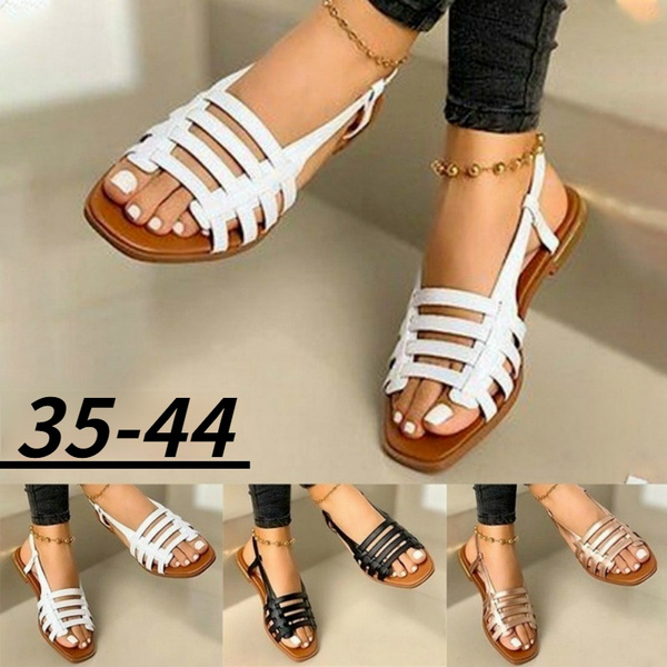 Lhked Fashion Women's Summer Serpentine Lace-Up Flat Sandals Open Toe  Breathable Shoes - Walmart.com