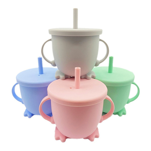Silicone Baby Training Cup, Spill Proof Sippy Cup with Handles