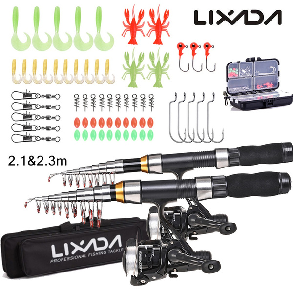 Lixada Fishing Rod Reel Combo Full Kit with 2.1m & 2.3m Telescopic