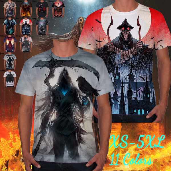 muestra deuda Relativamente Fashion New Cool Bloodborne T-shirt Men/Women Terror 3d Tshirt Print Game  Art Short Sleeve Revolt Summer Tops Tees T Shirt Male | Wish