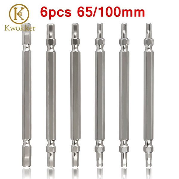 6pcs Electric Allen Wrench Set 65/100mm Long S2 Steel Allen Hex Head