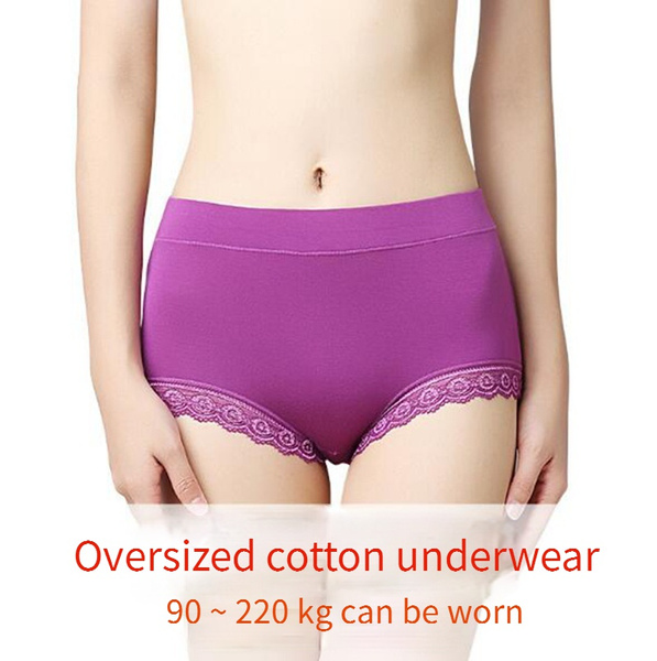 New Large Size Underwear Female Fat Mm200kg Fat Sister Middle High Waist  Mother Women Middle Aged and Elderly Modal Underwear Size: L ~ 3XL