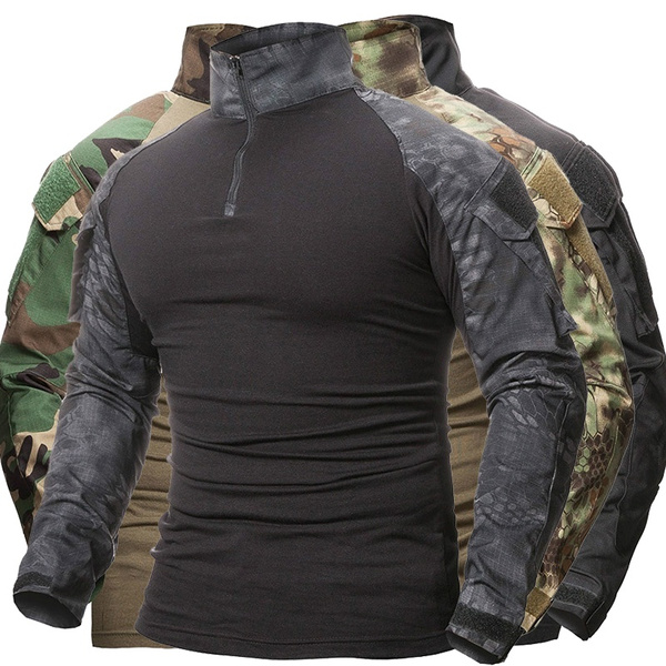 Men's Long Sleeve Shirts Military Army Tactical Shirt Outdoor