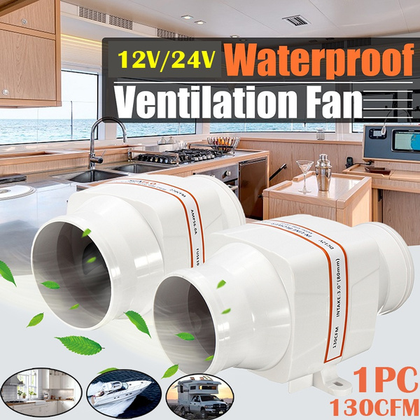 3'' Waterproof Line Air Blower Boat Bilge Engine Galley Marine Ventilation Fan Galley Extractor