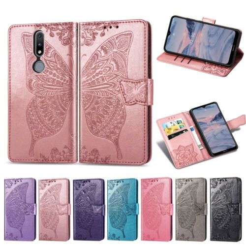 For Google Pixel 5 4A 5G 3A XL Embossed Butterfly Leather Flip Wallet Case Cover 