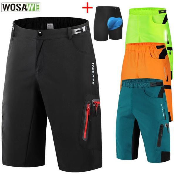 WOSAWE Men Padded Baggy Cycling Shorts Reflective MTB Mountain Bike