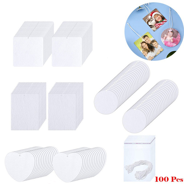 100 Pcs Sublimation Air Fresheners Blanks with 100 Pcs