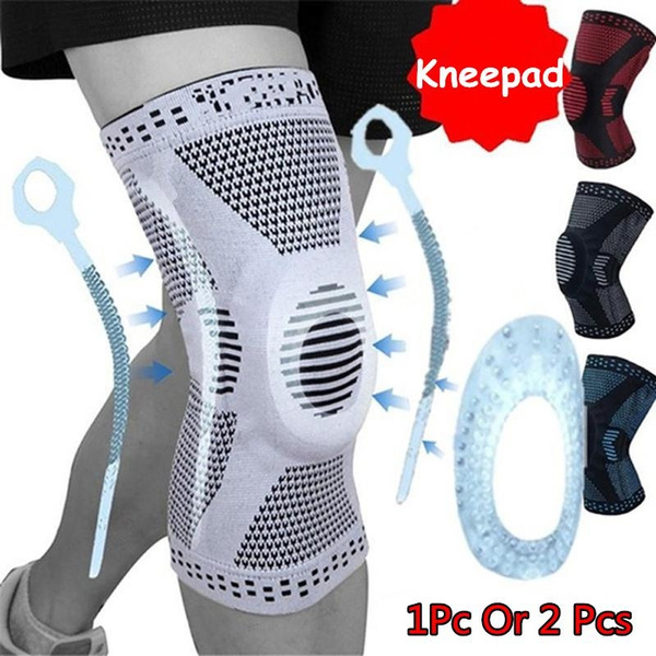 Knee Protector Elastic Knee Sleeve Support Sports Patella Brace Silicone Spring
