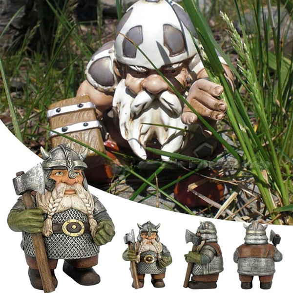 New Fun Decorations Viking Victor Norse Dwarf Gnome Statue Gardening Decor For Lawn Indoor Or