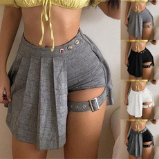 plaid, mini skirt, summer shorts, Women Skirts