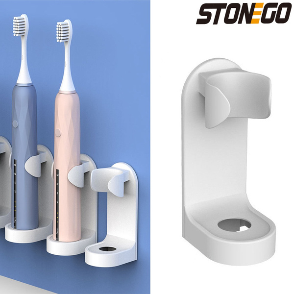2pcs Electric Toothbrush Holder Toothbrush Stand Store Rack Organizer Wall-Mount 