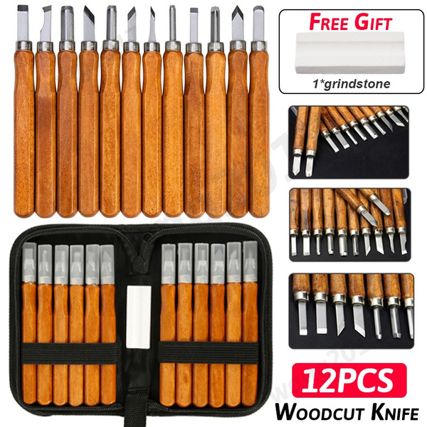 12pcs Woodcut Knife Wood Carving Tools Woodworking