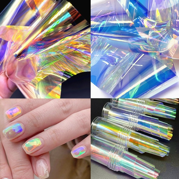 Nail Glass Foil Film Sticker, Glass Aurora Nail Stickers