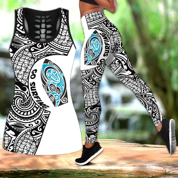 Amazing Polynesian Go Surfing Personalized Deluxe Legging Tank Top Yoga  Outfit For Women Fashion 3D Printed Workout Leggings Fitness Sports Gym  Running Lift The Hips Yoga Pants tank top yoga set