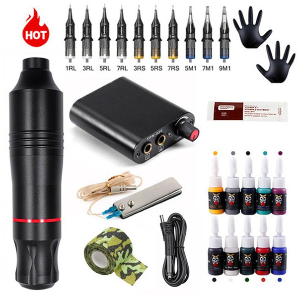 Complete Tattoo Kit 4 Tattoo Machines Guns Power Supply Black Ink Need –  MAST TATTOO