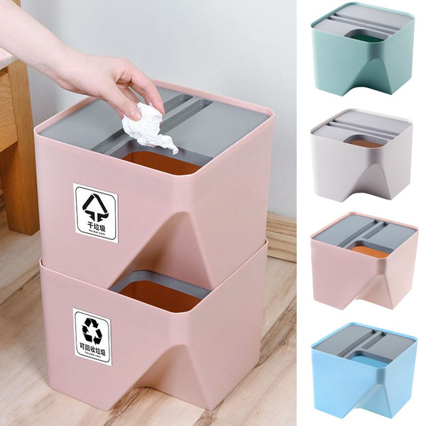 Household Trash Can Stackable Sorting Garbage Bin Recycling Bin