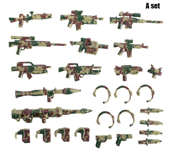 2021 Military SWAT Army Series Arms Weapons Sand Bags Dogs Arms Armor